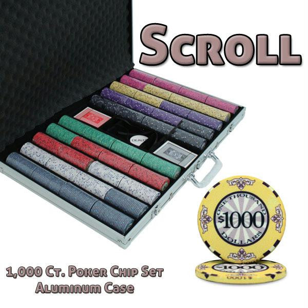 1000 Ct Custom Breakout Scroll Chip Set - Aluminum Case