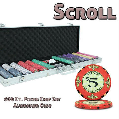 600 Ct Standard Breakout Scroll Chip Set - Aluminum Case