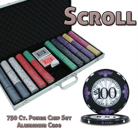 750 Ct Custom Breakout Scroll Chip Set - Aluminum Case