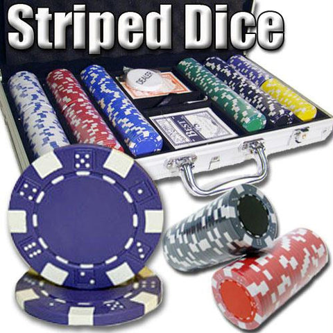 300 Ct - Custom Breakout - Striped Dice 11.5 G - Aluminum