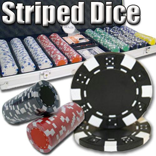 500 Ct - Custom Breakout - Striped Dice 11.5 G - Aluminum