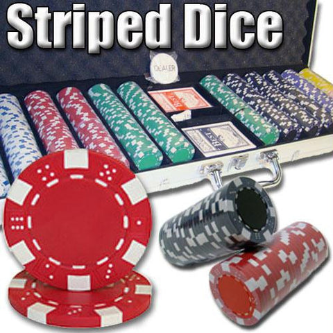 600 Ct - Custom Breakout - Striped Dice 11.5 G - Aluminum