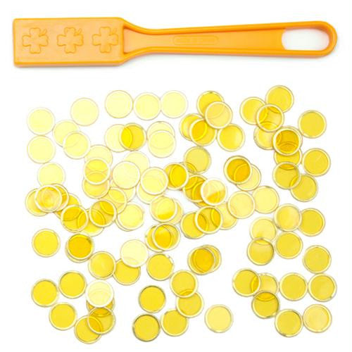 Yellow Magnetic Bingo Wand with 100 Metallic Bingo Chips