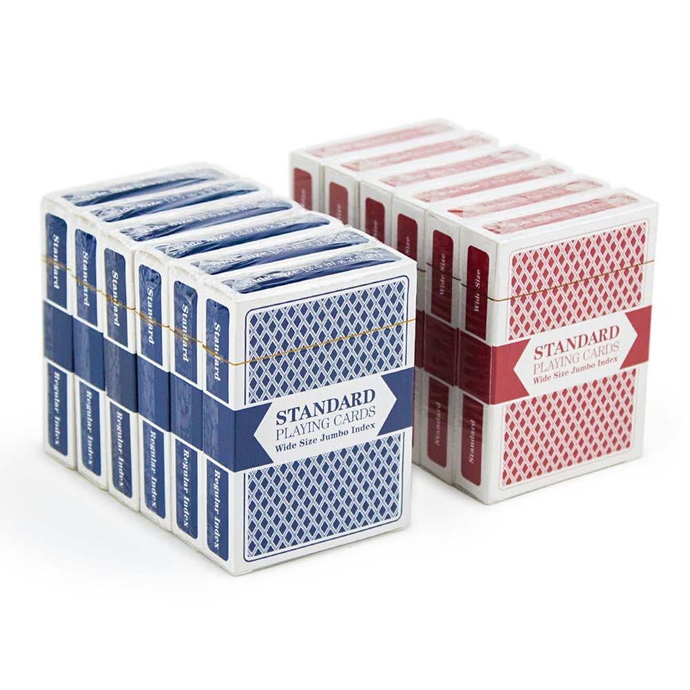 12 Decks (6 Red-6 Blue) Brybelly Cards (Wide-Jumbo)