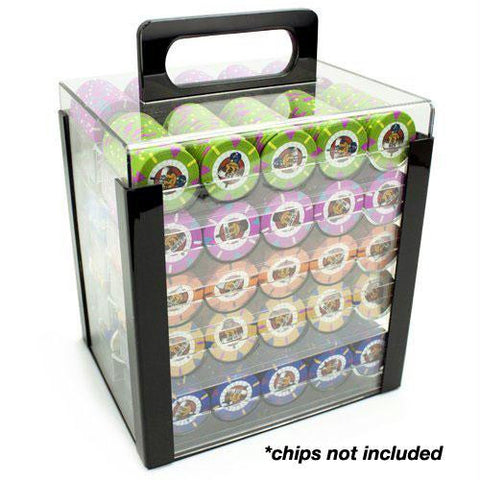 1,000 Ct Acrylic Chip Carrier with 10 Acrylic Chip Trays