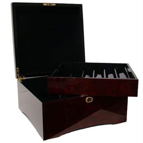 750 Ct Glossy Wooden Mahogany Case