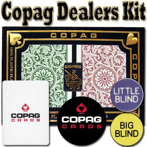 Copag Dealer Kit - 1546 Green-Burgundy Poker Jumbo