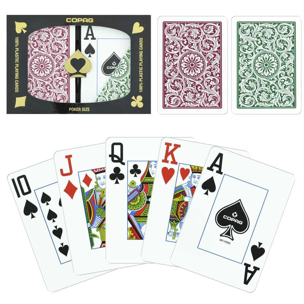 Copag 1546 Poker Green-Burgundy Jumbo