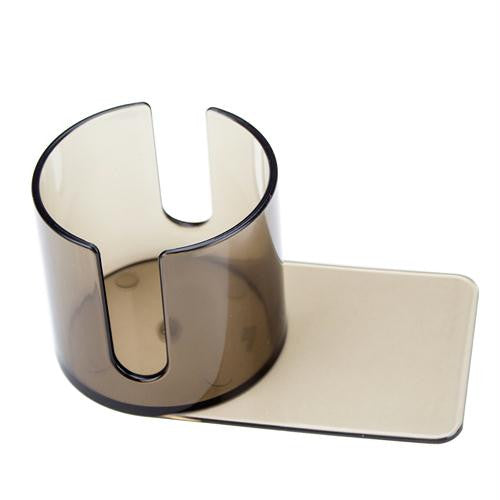 Small Plastic Smoke Colored Cup Holder With Cutout