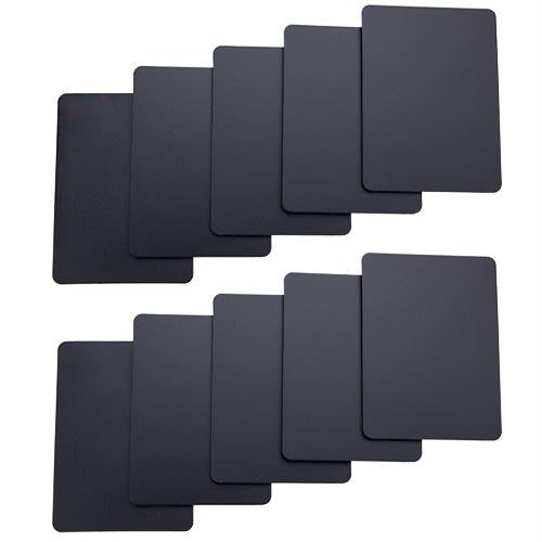 Set of 10 Black Plastic Poker Size Cut Cards