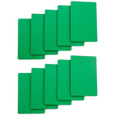 Set of 10 Green Plastic Bridge Size Cut Cards