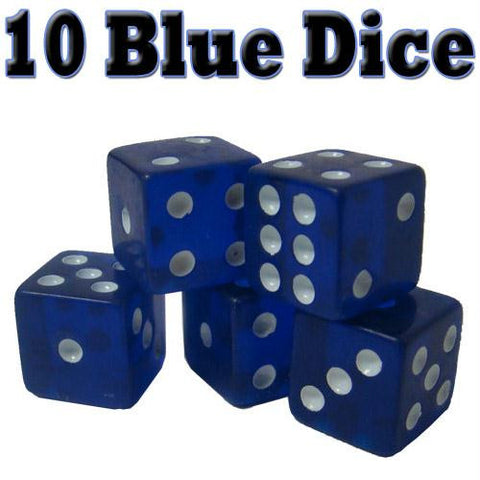 10 Blue Dice - 16 mm