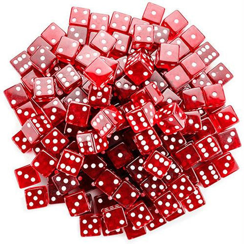 100 Red Dice - 19 mm