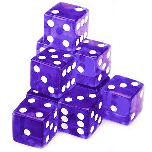 10 Purple Dice - 19 mm