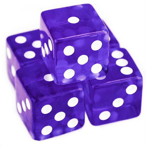 5 Purple Dice - 19 mm