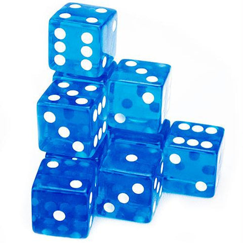 10 Blue Dice - 19 mm