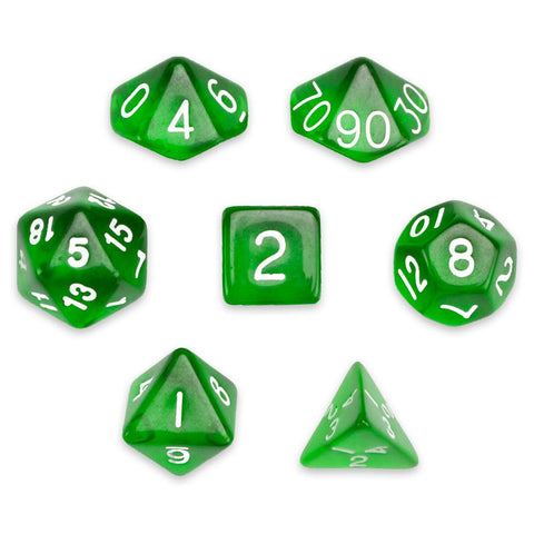 7 Die Polyhedral Set in Velvet Pouch, Sylvan Spirits