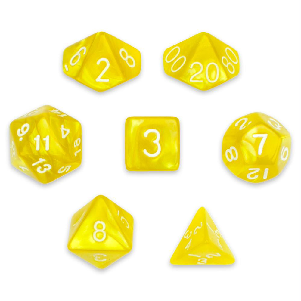 7 Die Polyhedral Set in Velvet Pouch, King's Ransom