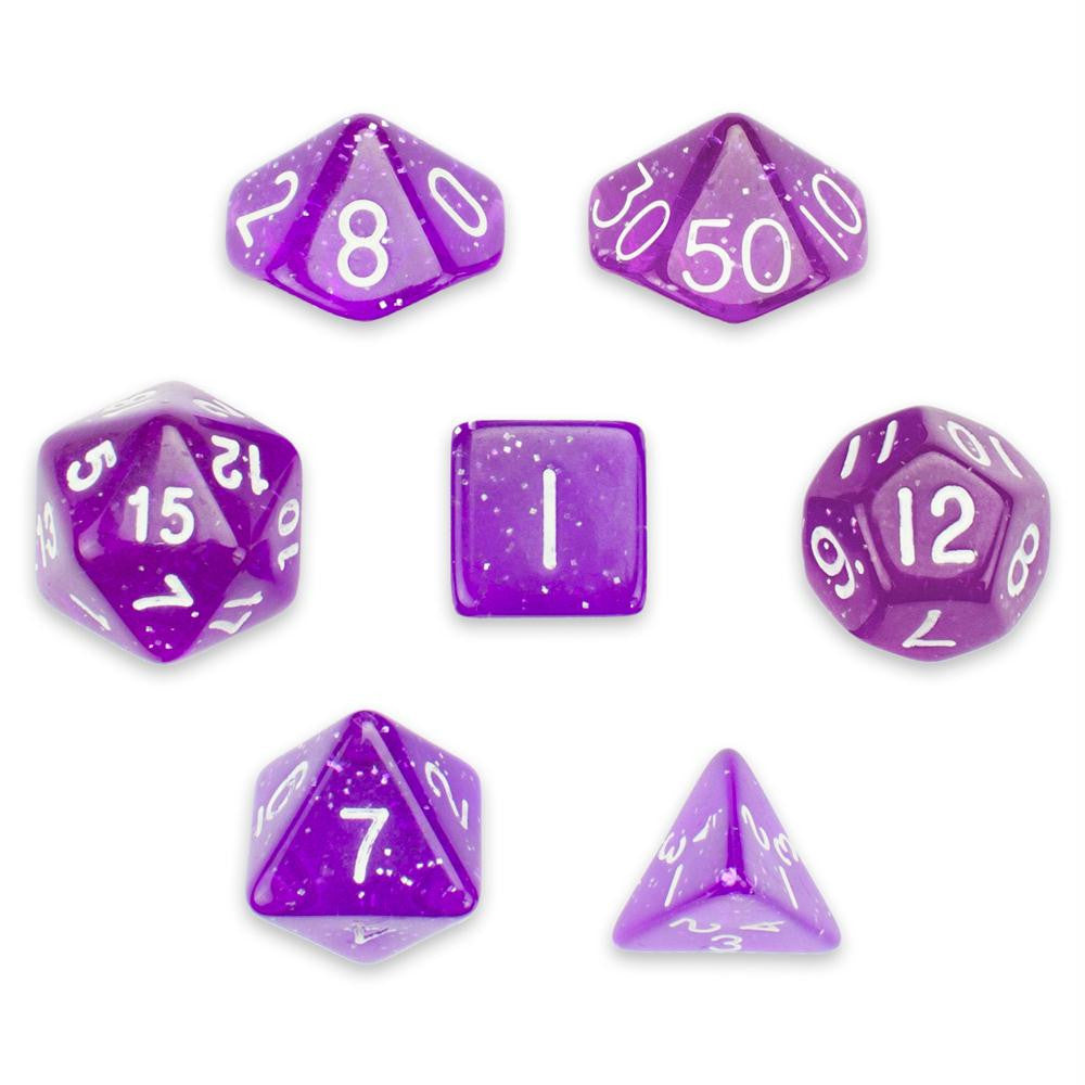 7 Die Polyhedral Set in Velvet Pouch, Arcane Aura