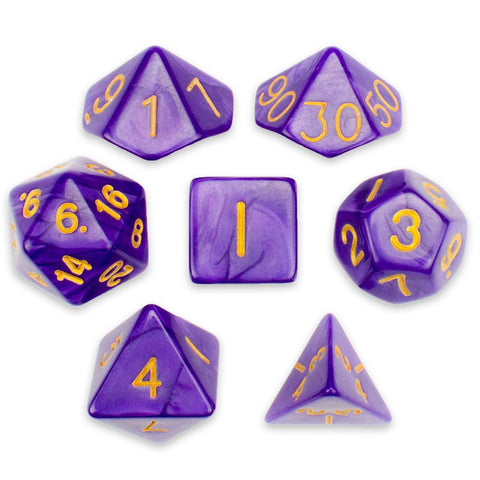 7 Die Polyhedral Set in Velvet Pouch, Lucid Dreams