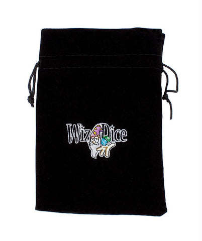 Large 7in x 5in Embroidered Velour Pouch with Drawstring