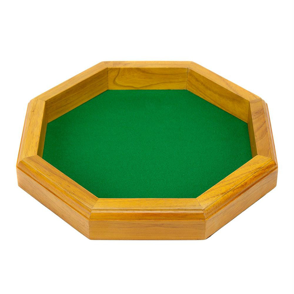 12 in Wooden Octagonal Dice Tray