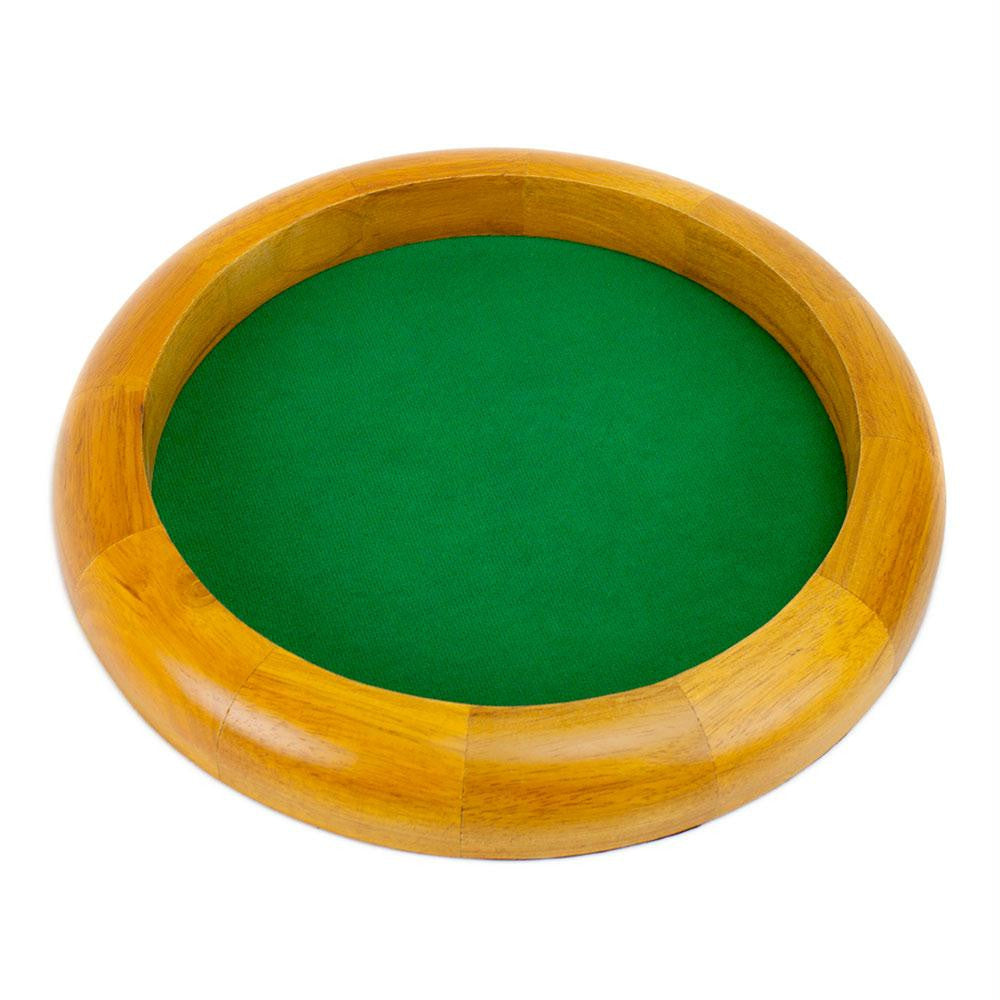 12 in Wooden Circular Dice Tray