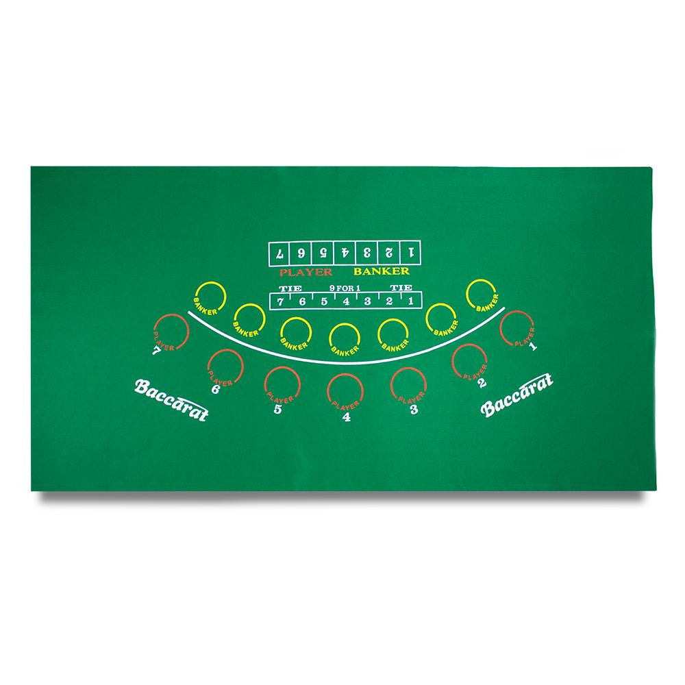 Green Baccarat Casino Table Felt Layout