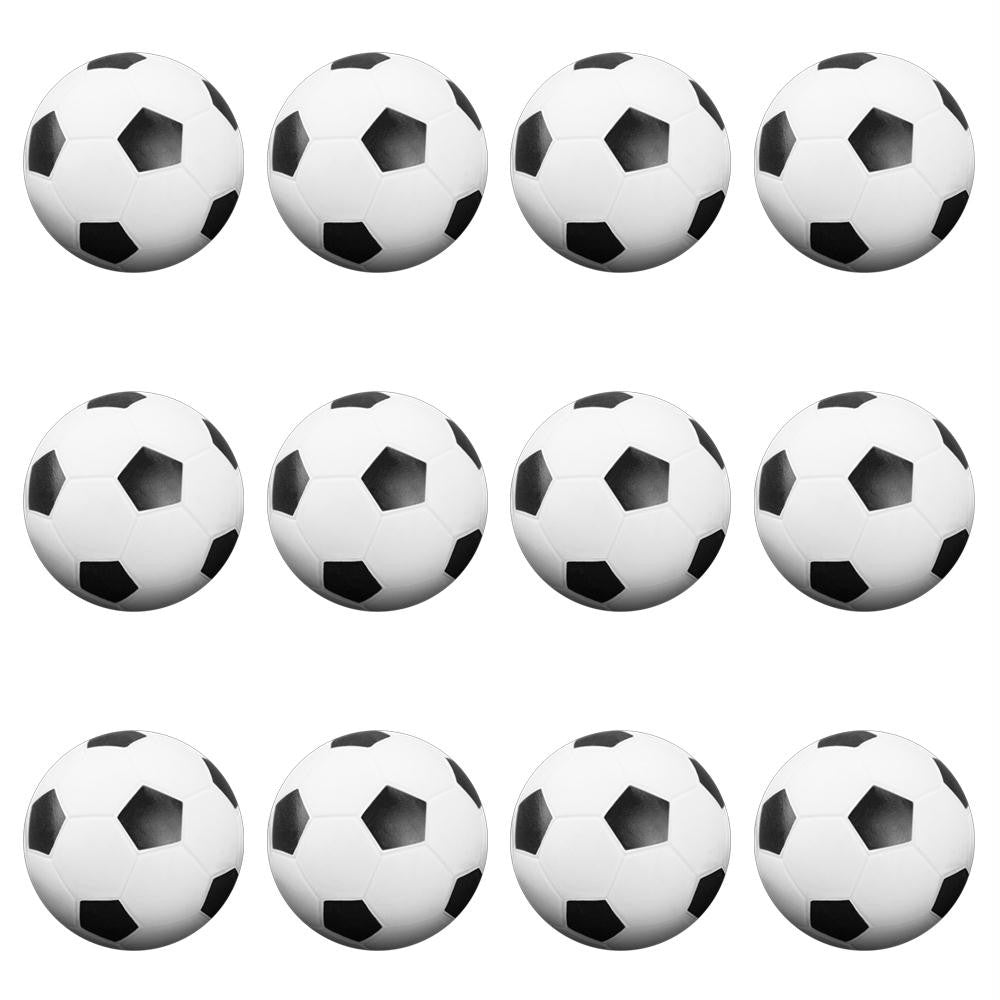 12 Black and White Soccer Style Foosballs