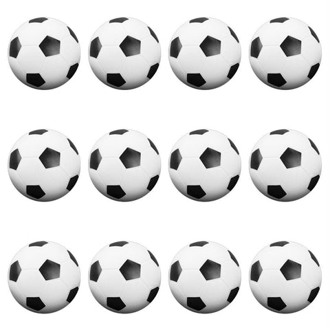 12 Black and White Soccer Style Foosballs