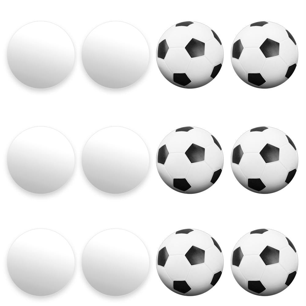 12 Mixed Foosballs, Includes 6 Soccer Style and 6 Smooth