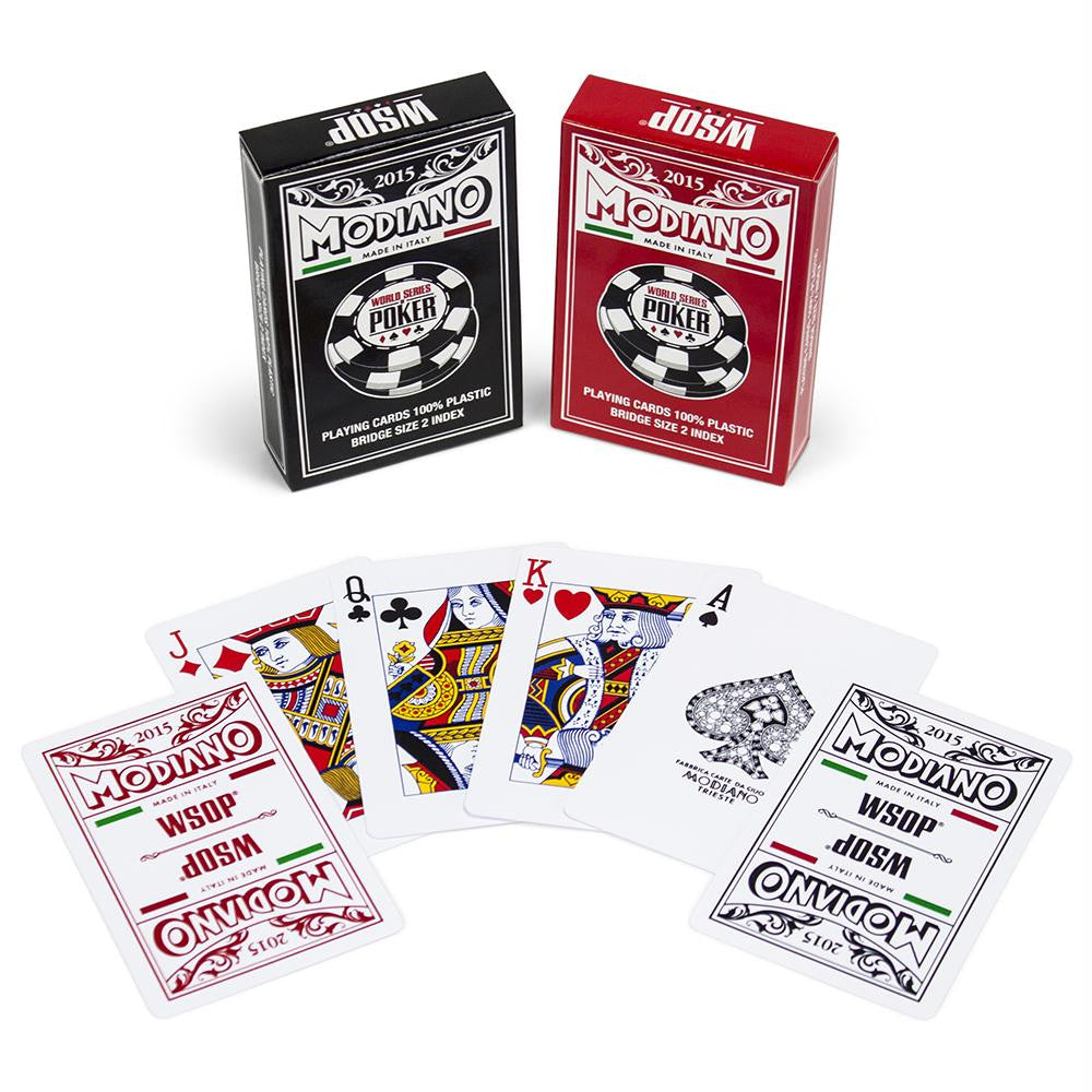 Modiano WSOP 2015 Plastic Playing Cards - Red-Black - Bridge