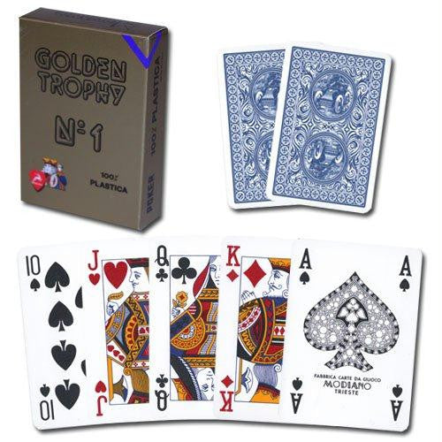 Modiano Golden Trophy Poker Playing Cards - Blue