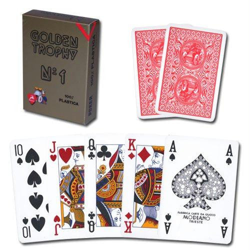 Modiano Golden Trophy Poker Playing Cards - Red