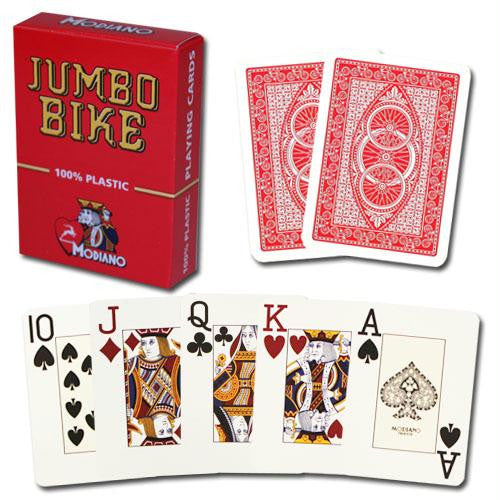 Modiano Bike Trophy Jumbo Playing Cards - Red