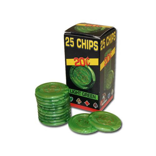 25 Pack of Modiano Composite Chips 4 gram - .20&cent; (cent)