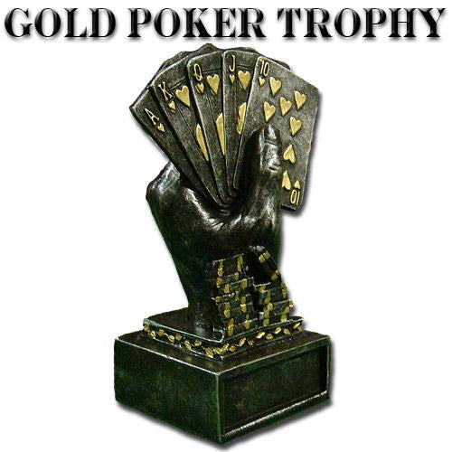 Gold Metal Poker Trophy