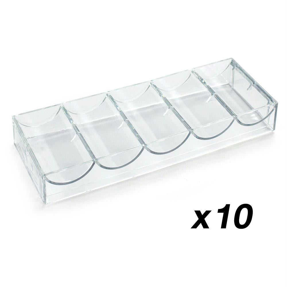 10 Acrylic Chip Trays - NO Lid