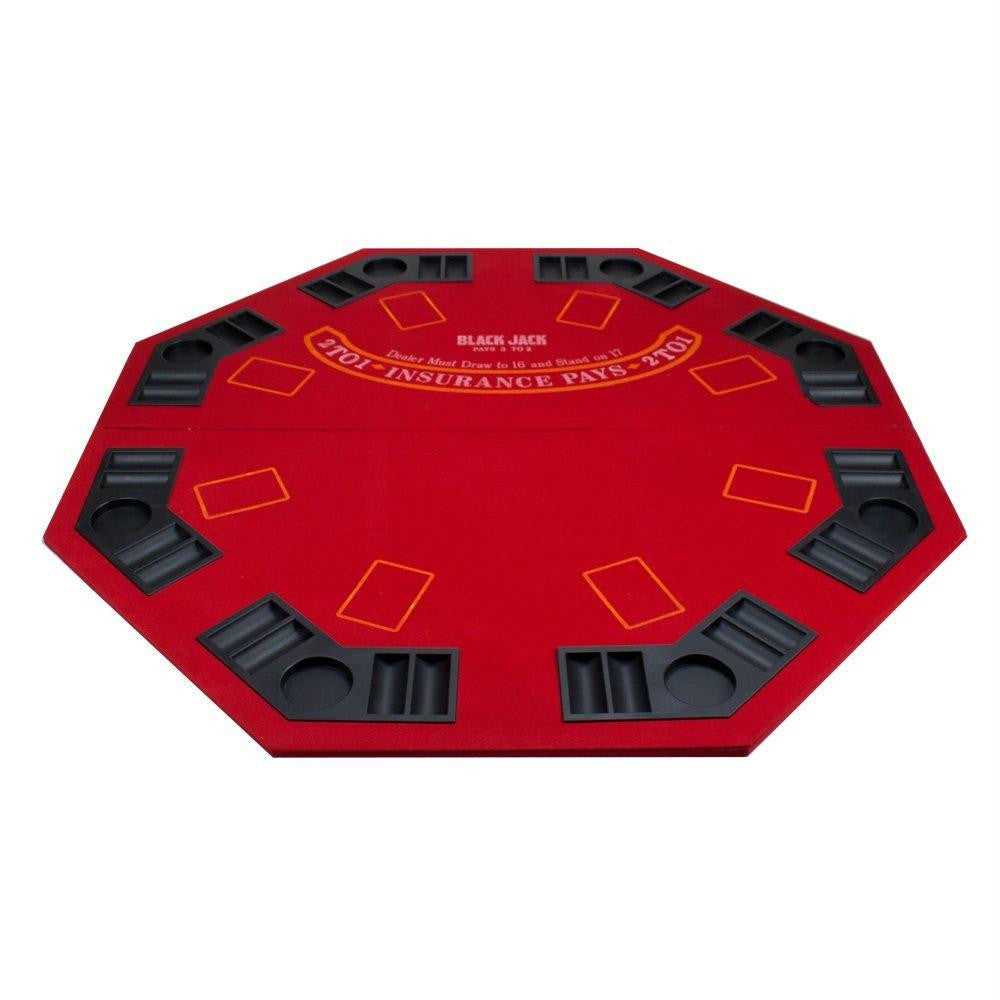 2 in 1 Red Folding Poker & Blackjack Table Top w- Case