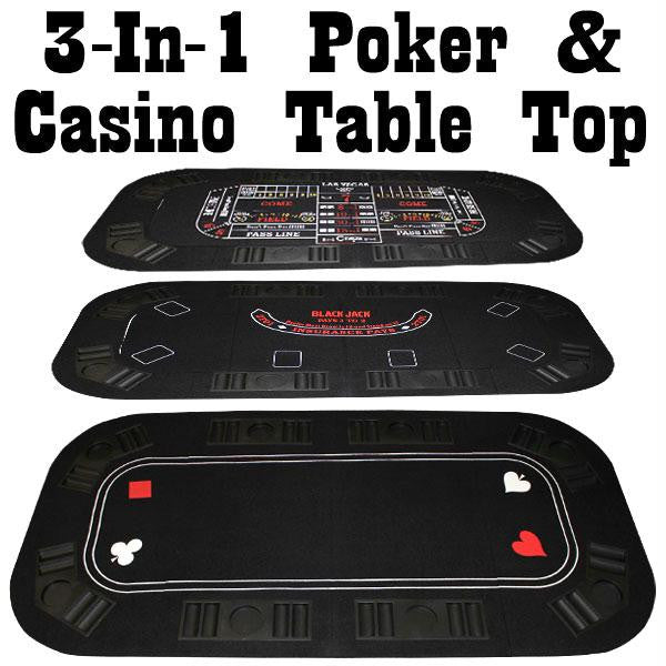 3-In-1 Poker & Casino Folding Table Top