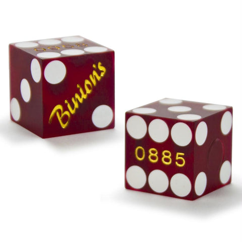 Pair (2) of Official 19mm Casino Dice Used at Binion's