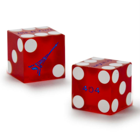 Pair (2) of 19mm Dice Used at the Paris Las Vagas Casino