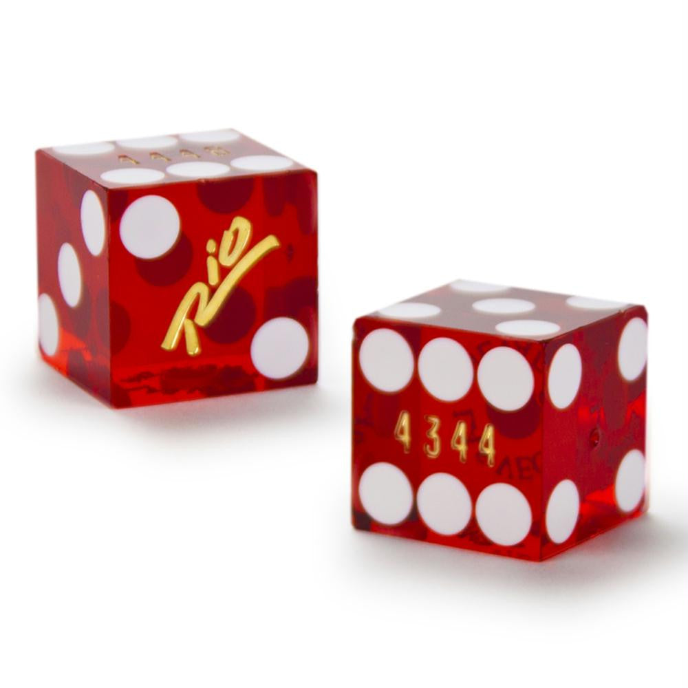 Pair (2) of Official 19mm Dice Used at the Rio Casino