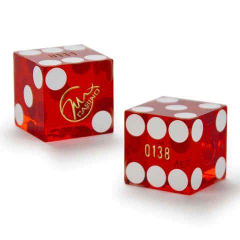 Pair (2) of Official 19mm Casino Dice Used at The Max Casino