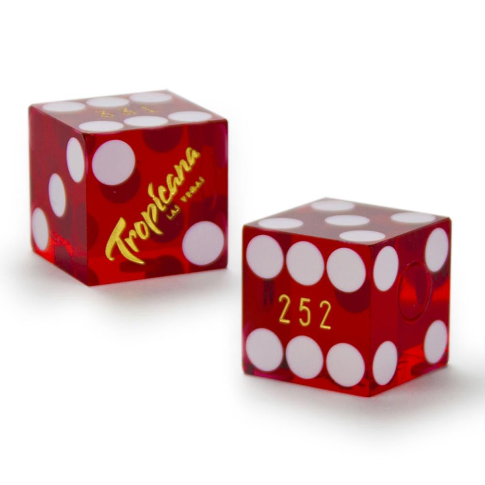 Pair (2) of Official 19mm Dice Used at Tropicana Casinos