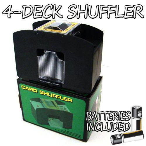 4 Deck Playing Card Shuffler w- Batteries