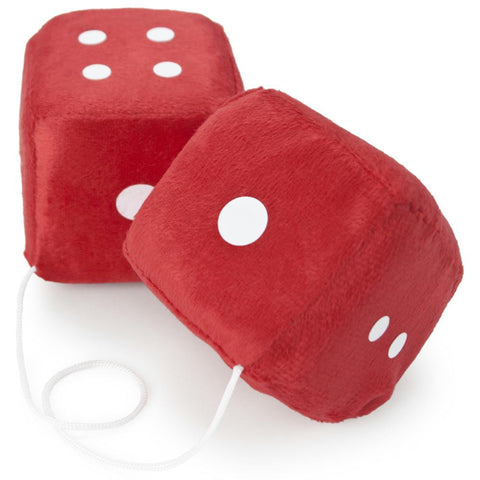 Pair of Red 3in Hanging Fuzzy Dice