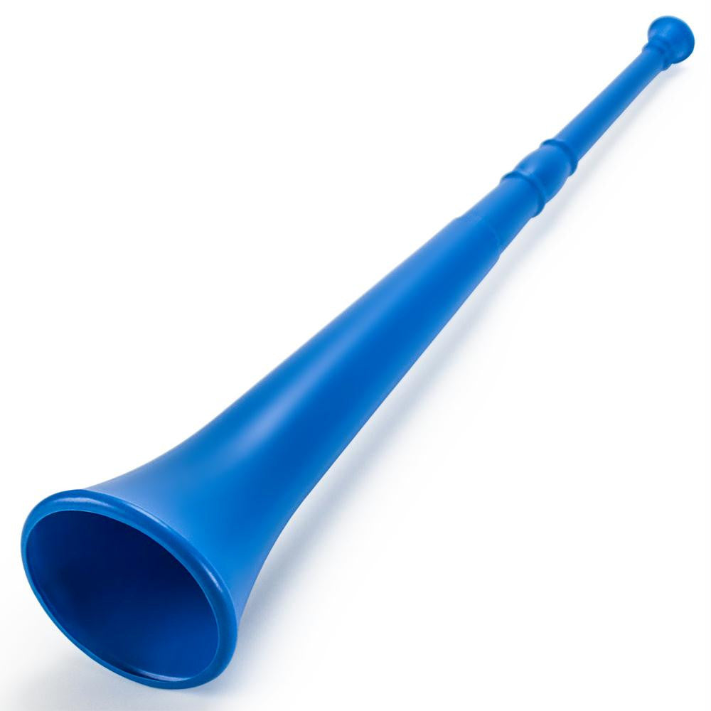 Blue 26in Plastic Vuvuzela Stadium Horn, Collapses to 14in