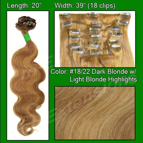 #18-22 Dark Blonde with Light Highlights - 20" Body Wave