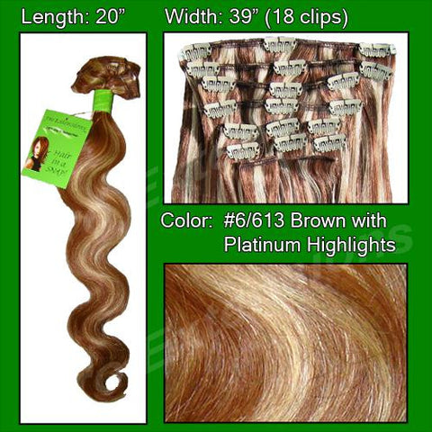 #6-613 Chestnut Brown w- Platinum Highlights - Body Wave